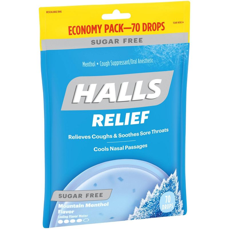 Halls Sugar Free Cough Drops - Mountain Menthol - 70ct