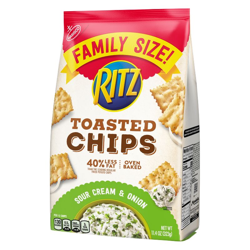 Ritz Family Size Toasted Sour Cream and Onion Chips - 11.4oz