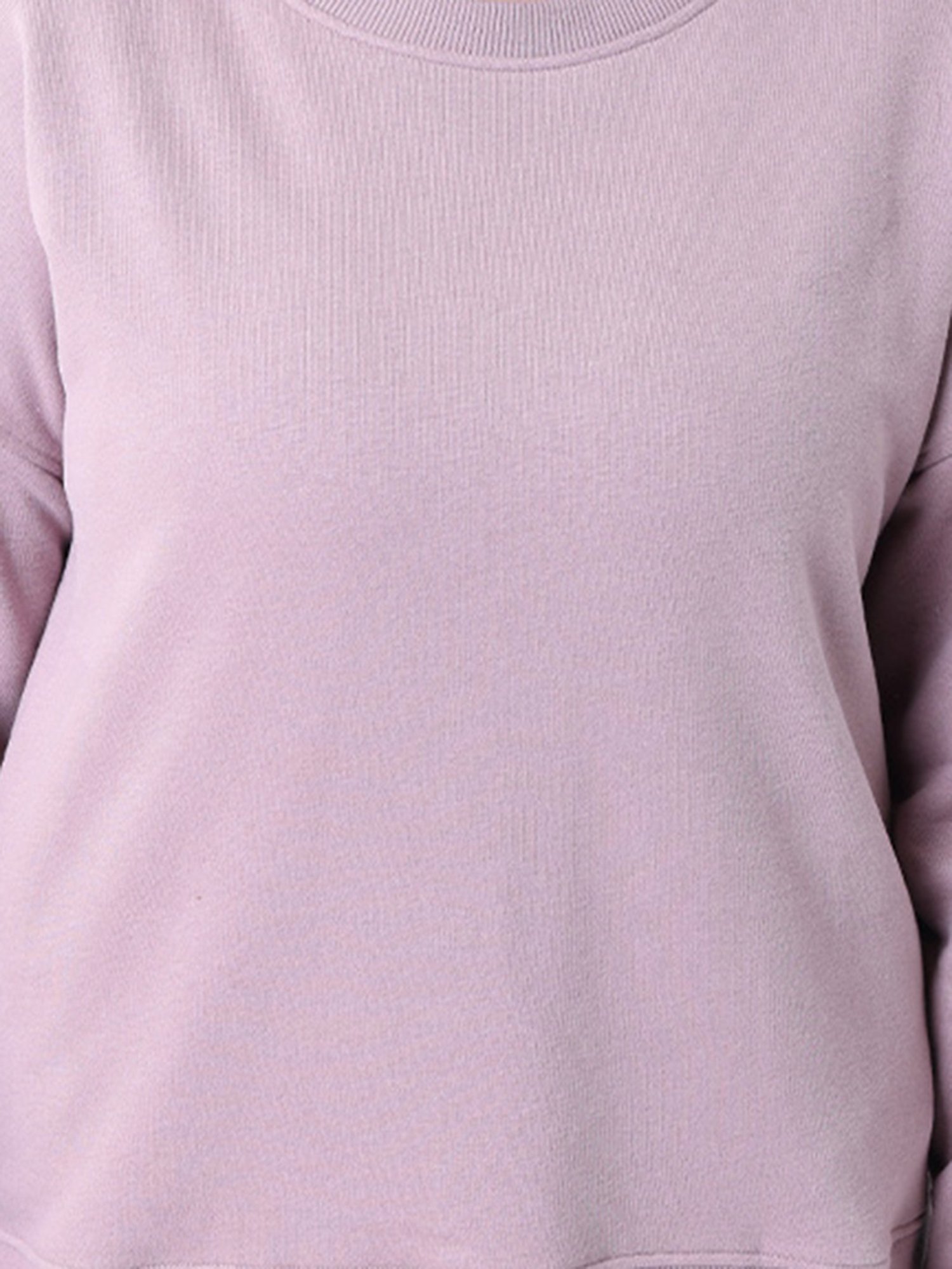 BlissClub Lilac Cotton Relaxed Fit Sweatshirt