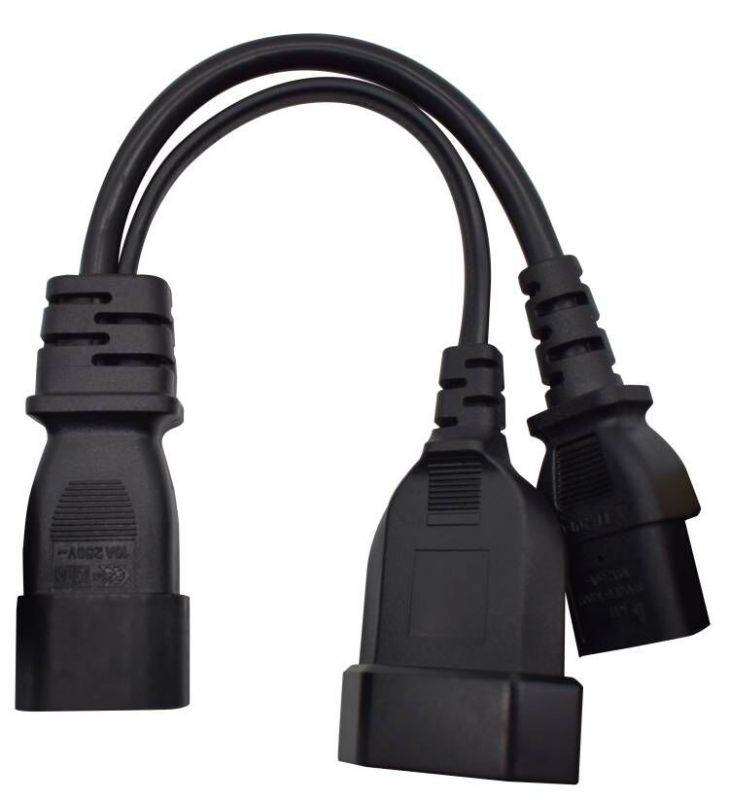 Tekit C14 to C13+NEMA 5-15R Y Splitter Power Plug Cord,Single IEC 320 C14 Male to C13+Nema 5-15R Female Splitter Adapter Cable Cord ,1ft /30mm