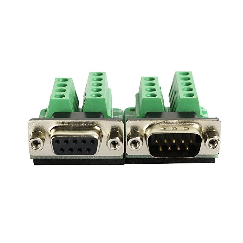 Breakout Connector RS232 Serial 9 Pin Connector Terminal Male x 1 Female x 1
