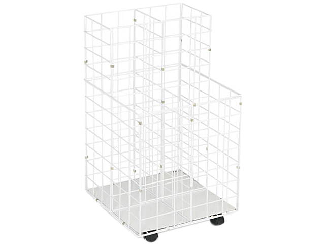 Safco 3084 Wire Roll Files, 4 Compartments, 16-1/4w x 16-1/2d x 30-1/2h, White