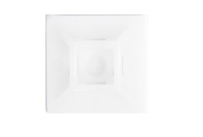 Monoprice Self Adhesive Cable Tie Mounts with Mounting Hole, 0.75x0.75 in, 100 Pcs/Pack, White, ABS Type Approval, for Home, Office Cable Wire