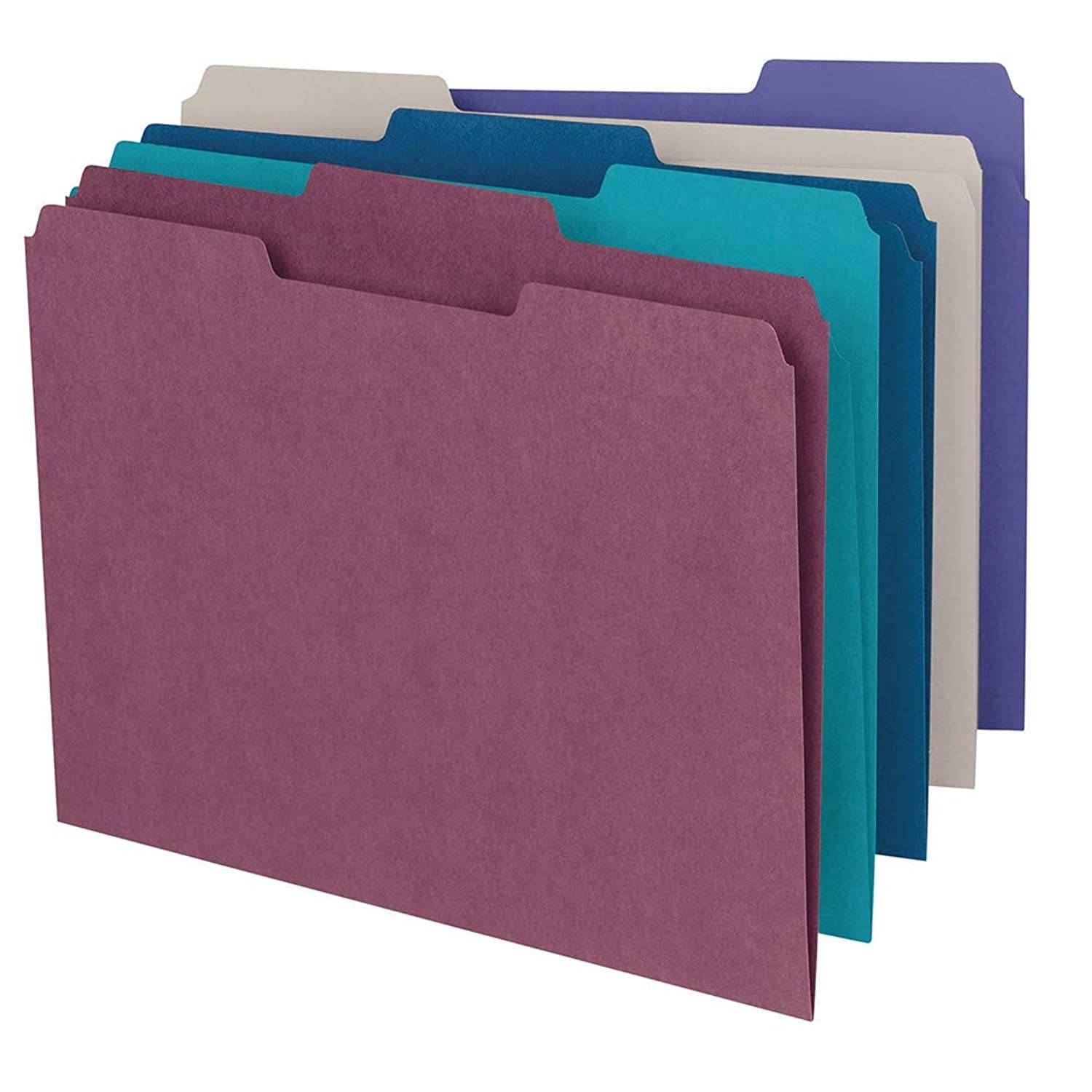 Phyxin Expanding File Folder Office Organizer Document Accordion Folder clipboard Letter Size A4 with 5 Pockets Plastic Set of 2, Purple Fuchsia