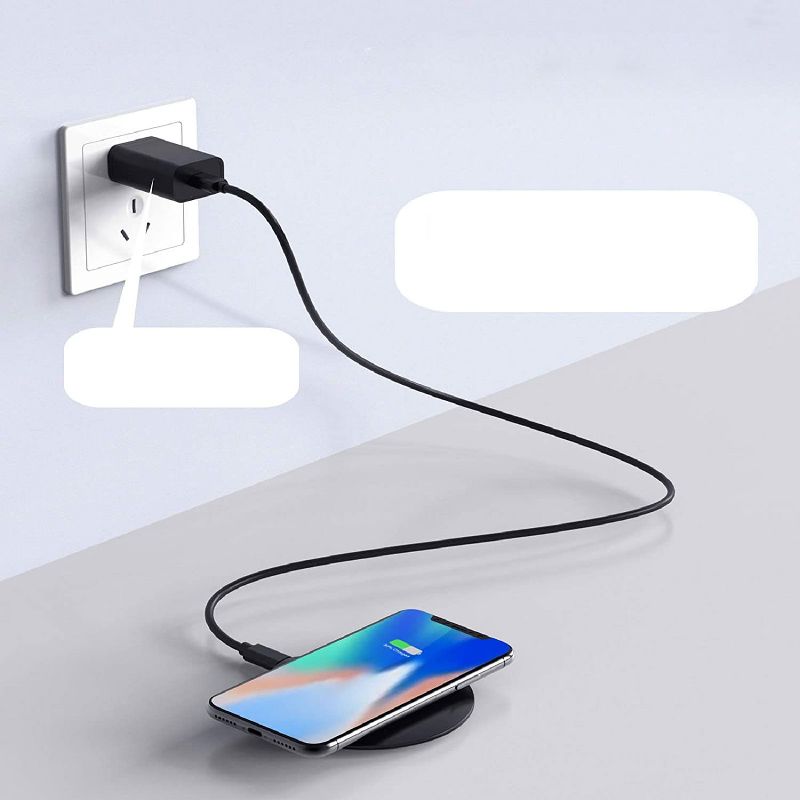 Letscom Wireless Charger, Qi-Certified 15W Max Fast Wireless Charging Pad, Compatible with Apple, Samsung & LG Phones AV Adapter NOT Included - Super P