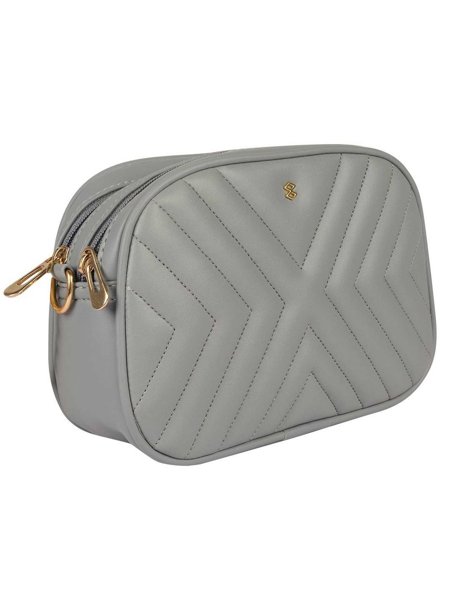 Horra Grey Quilted Small Cross Body Bag