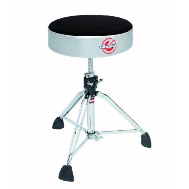 gibraltar 9608rsg professional cloth top round drum throne, satin grey silver side