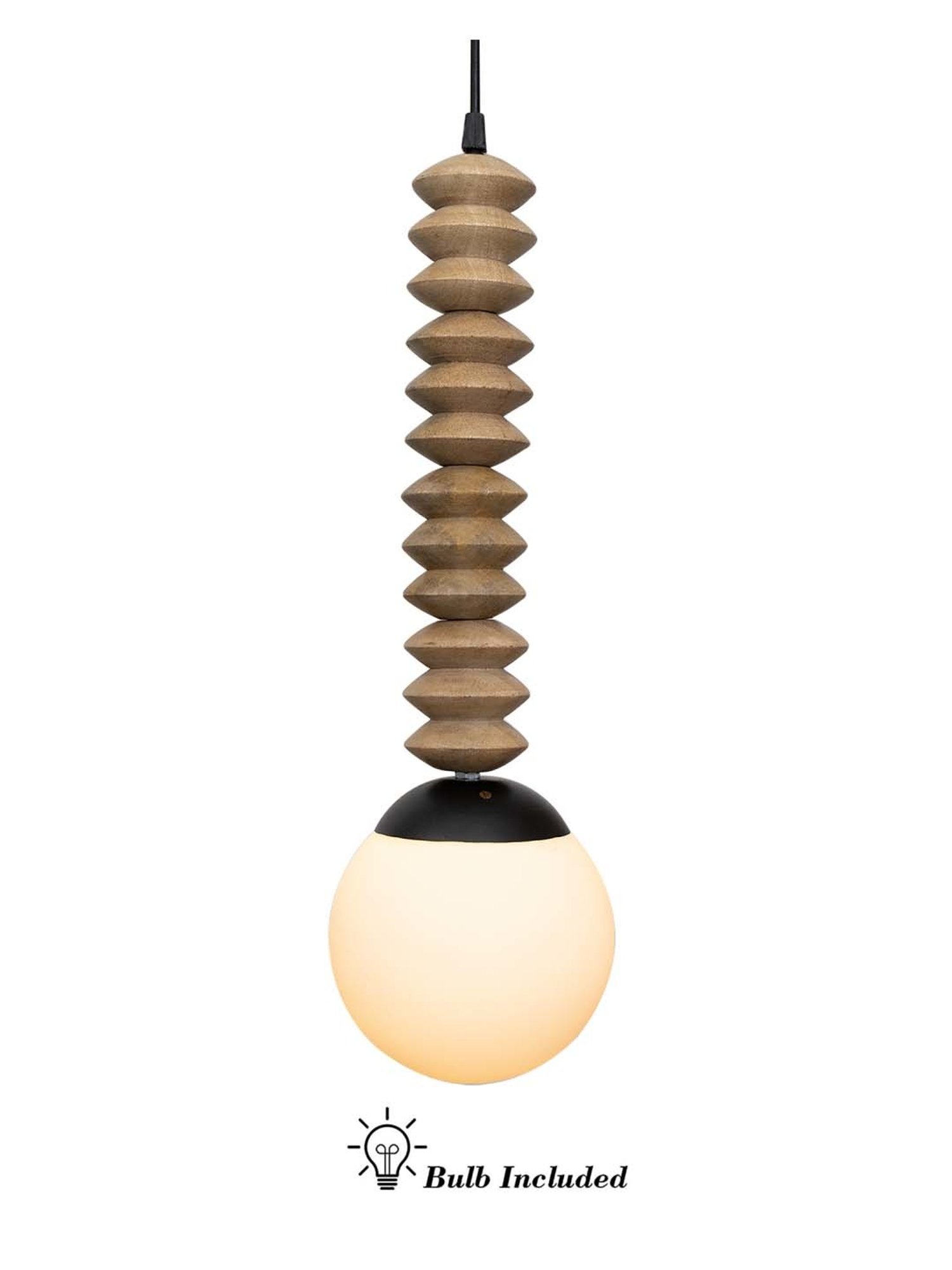 Homesake Beaded Swag Beige Wood Spiral-Shaped Pendant Ceiling Hanging Light
