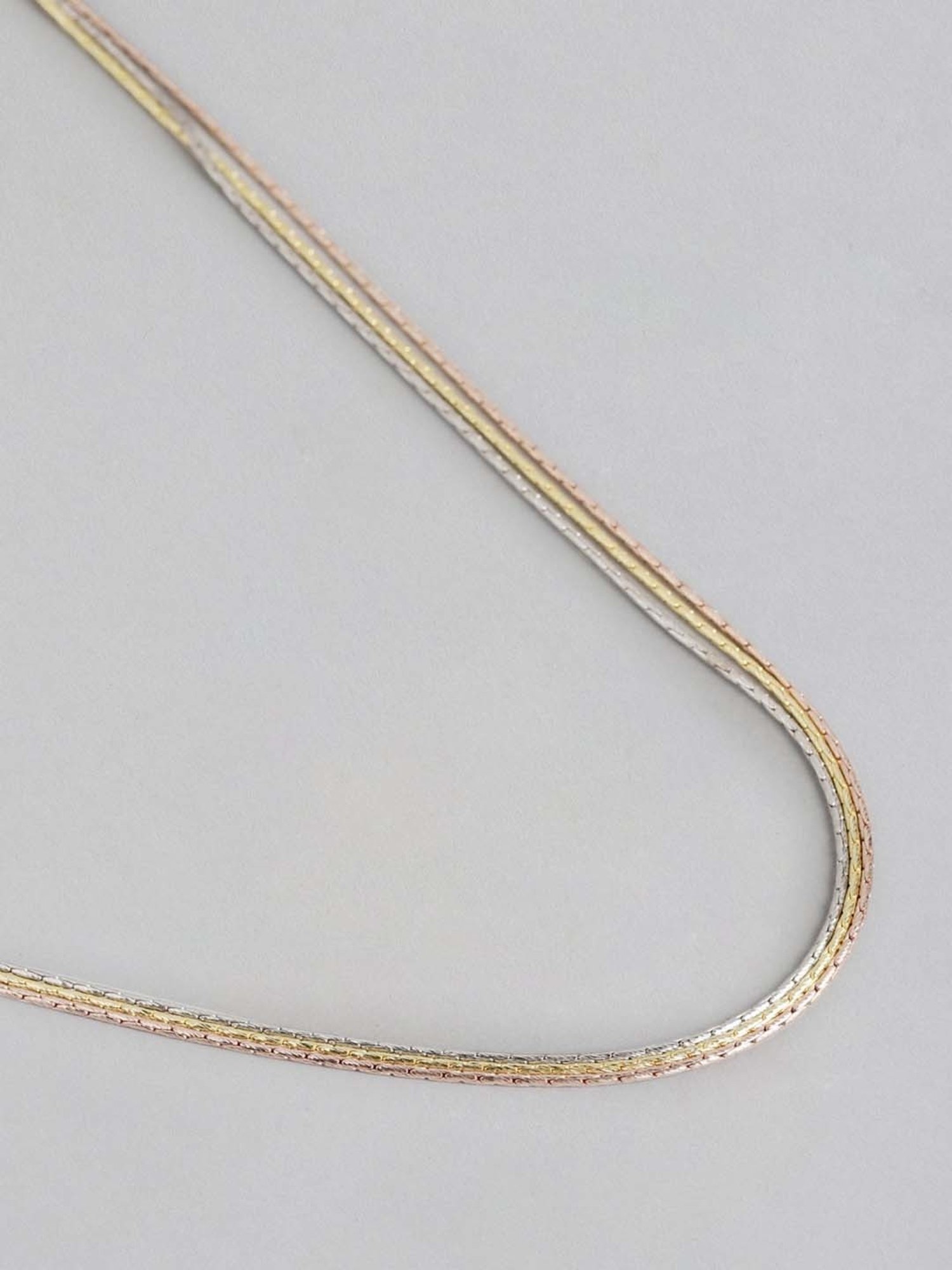 Zavya 925 Silver Versatile Triad Adjustable Triple Tone Chain for Women