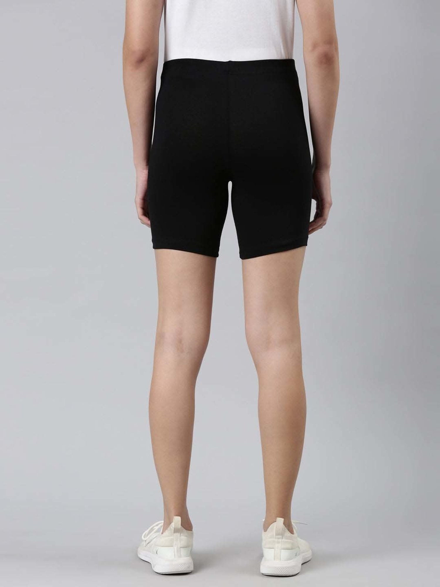 Go Colors! Black Cotton Slim Fit Sports Shorts