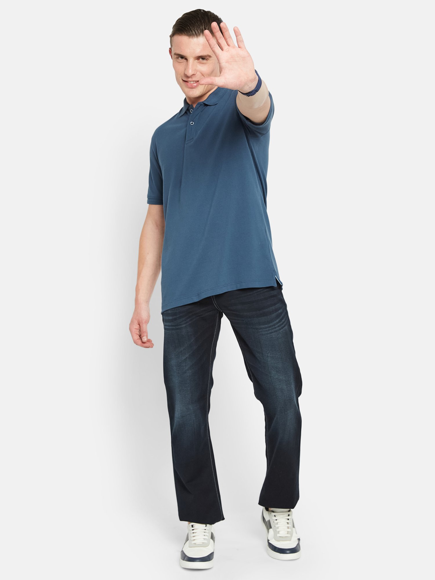 Octave Navy Regular Fit Polo T-Shirt