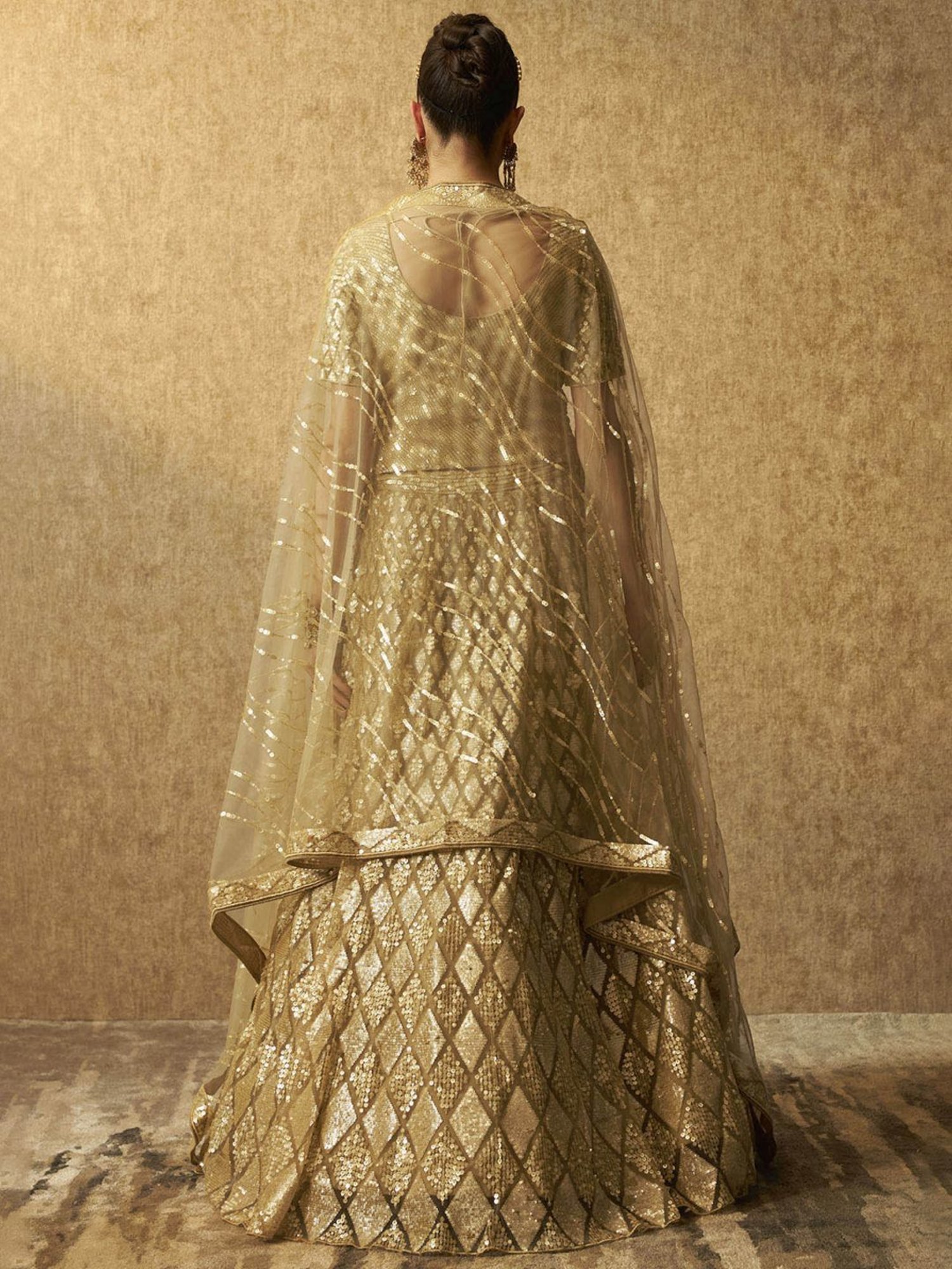 Silk Land Beige & Blue Woven Pattern Semi Stitched Lehenga Choli Set With Duppata