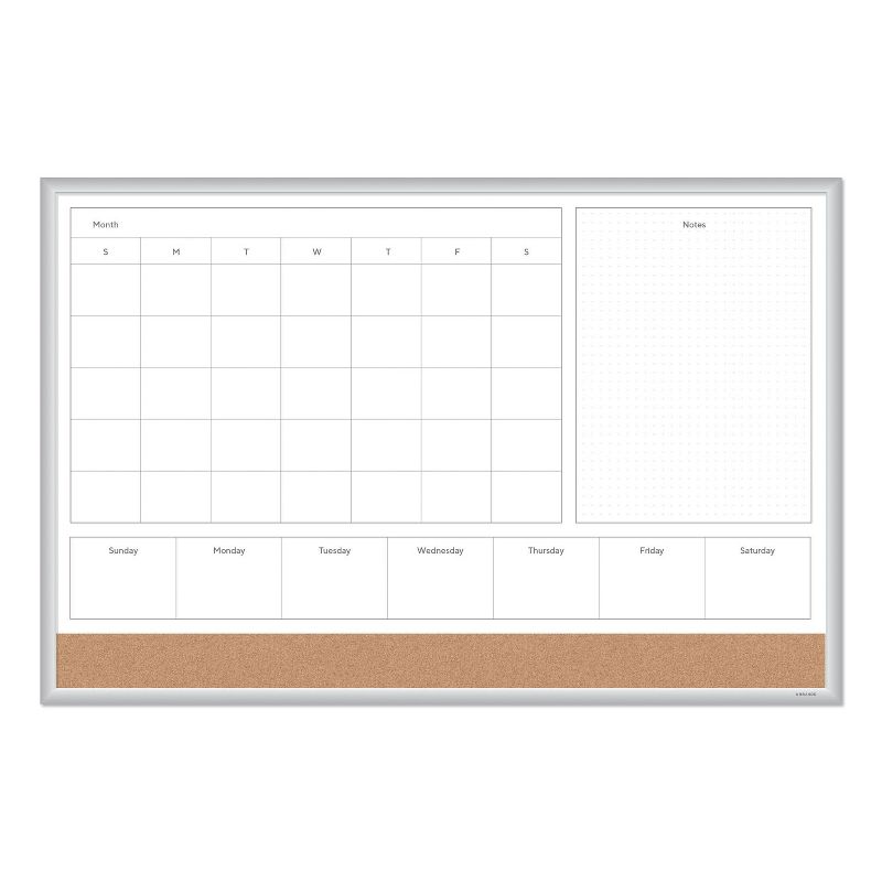 U Brands 4N1 Magnetic Dry Erase Combo Board, 36 x 24, White/Natural 3891U0001