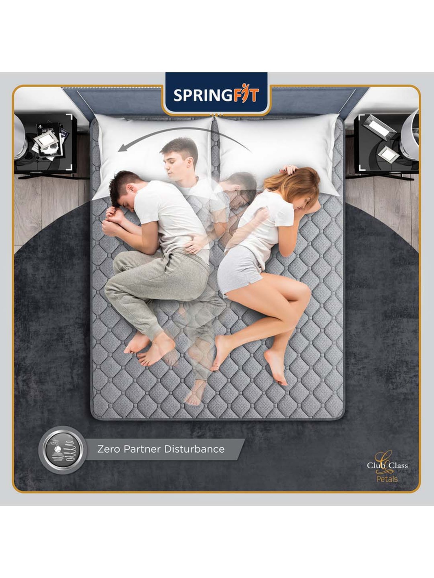 Springfit Club Class Petals Orthopedic Back Support Bed Mattress 6 inch-Single ( 72x36x6 Inch)