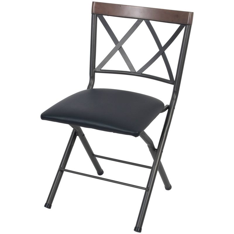 18" Folding Metal Dining Chair Gunmetal - Cheyenne Products