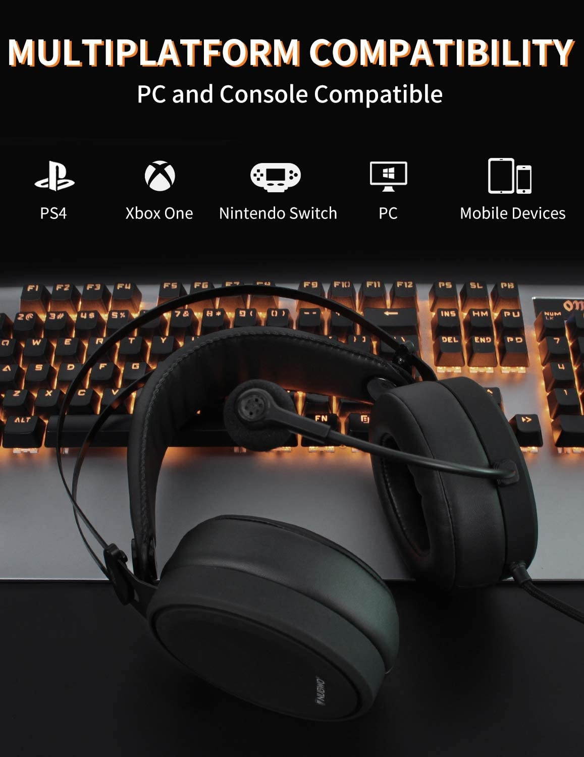 NUBWO Gaming headsets PS4 N7 Stereo Xbox one Headset Wired PC Gaming Headphones with Noise Canceling Mic , Over Ear Gaming Headphones for PC/MAC/PS4/Xbox one
