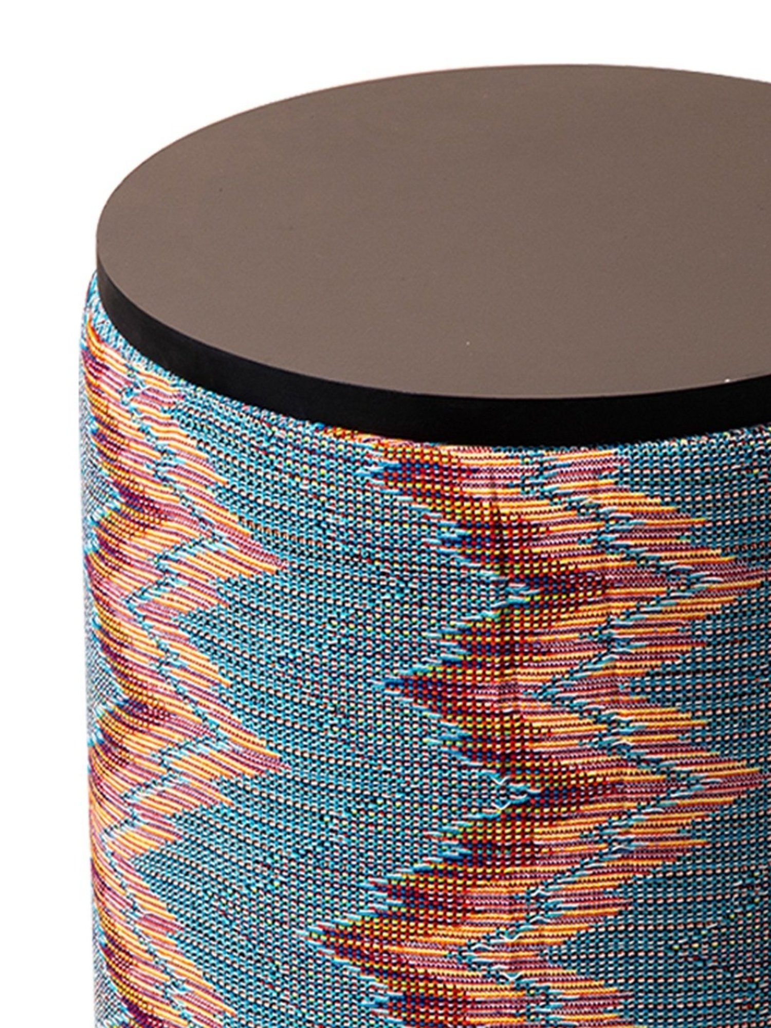 Chumbak French Sahara Solid Mustard Yellow Wood Ottoman