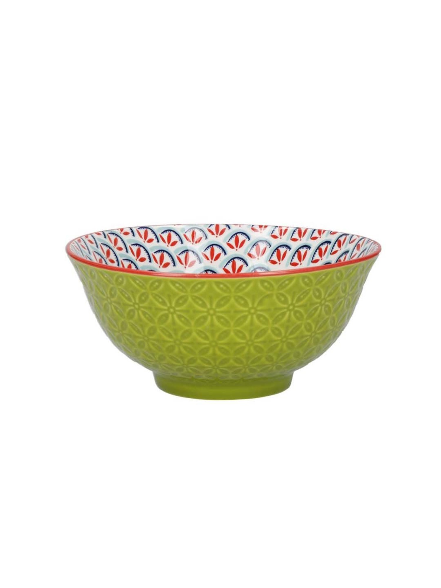 KitchenCraft Brights Glazed Multicolor Ceramic 3 Bowl - Set of 4
