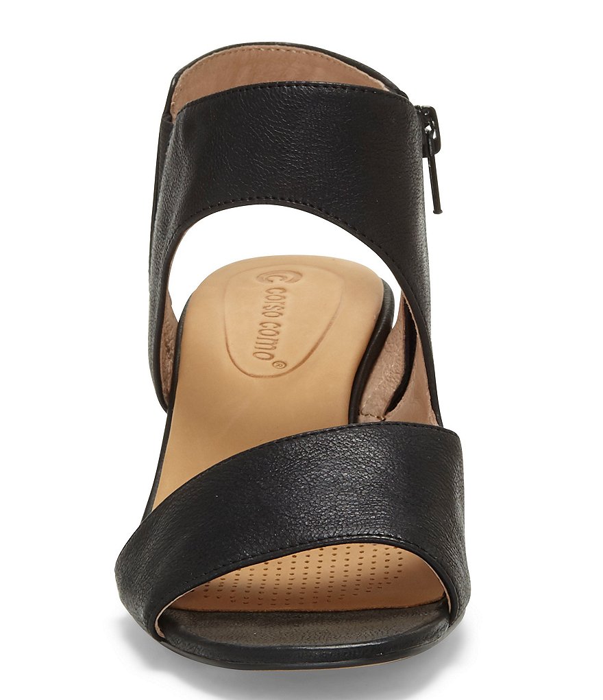 CC Corso Como Sayge Leather Snake Print Block Heel Sandals