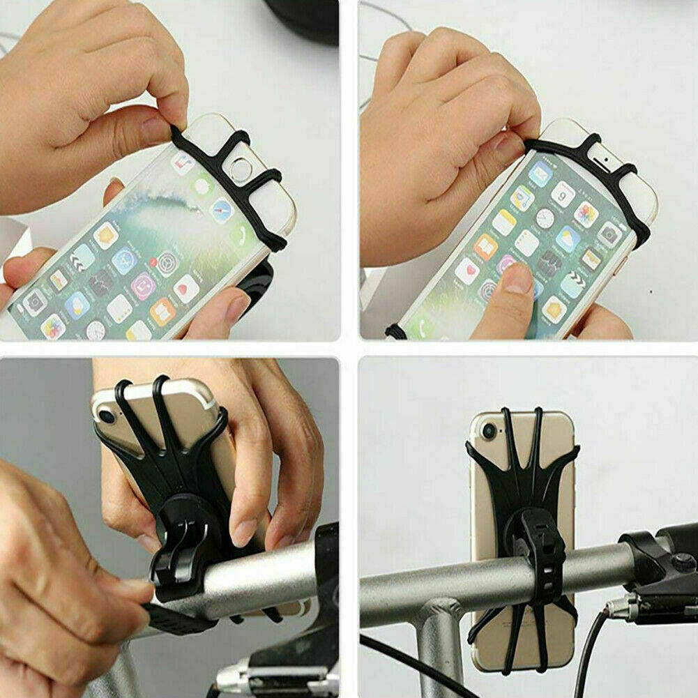 Cell Phone Silicone Mount Holder GPS Motorcycle MTB Bike Bicycle 360 Roton