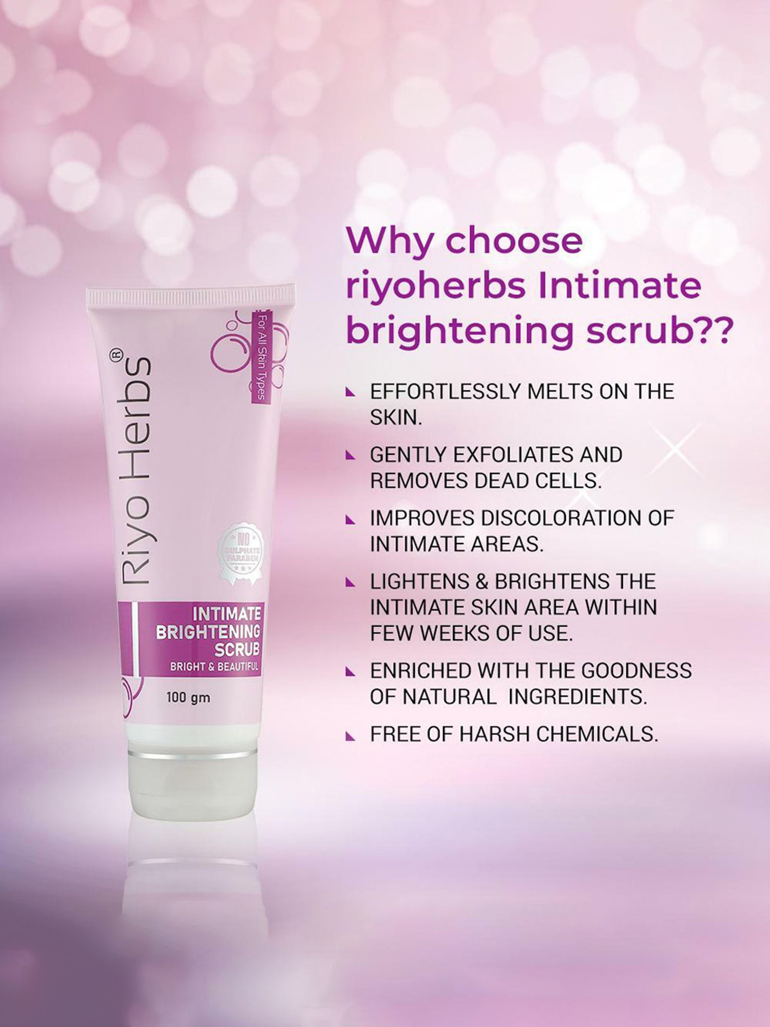 Riyo Herbs Intimate Brightening Scrub - 100 gm