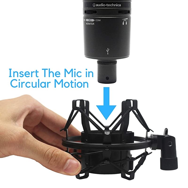 AT2020 Foam Windscreen with Shock Mount by  Mount Made from Quality Materials to Eliminate Vibrations Acoustic Foam Act as a Pop Filter for your Mic Black Bundle