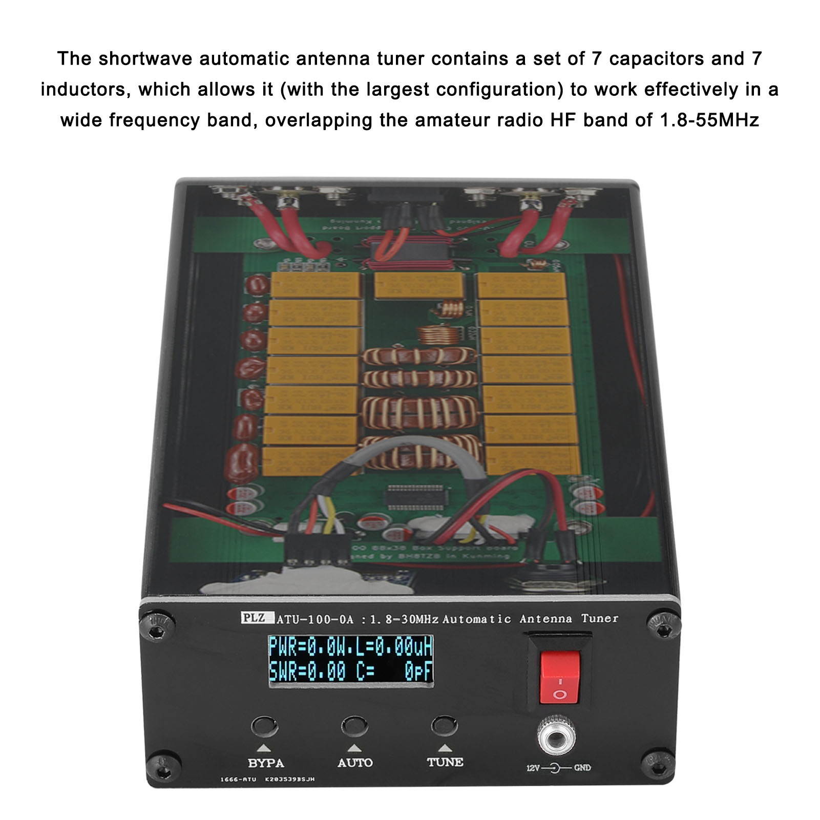 ATU100 1.8-30Mhz Automatic Shortwave Antenna Tuner with 0.91inch OLED Display