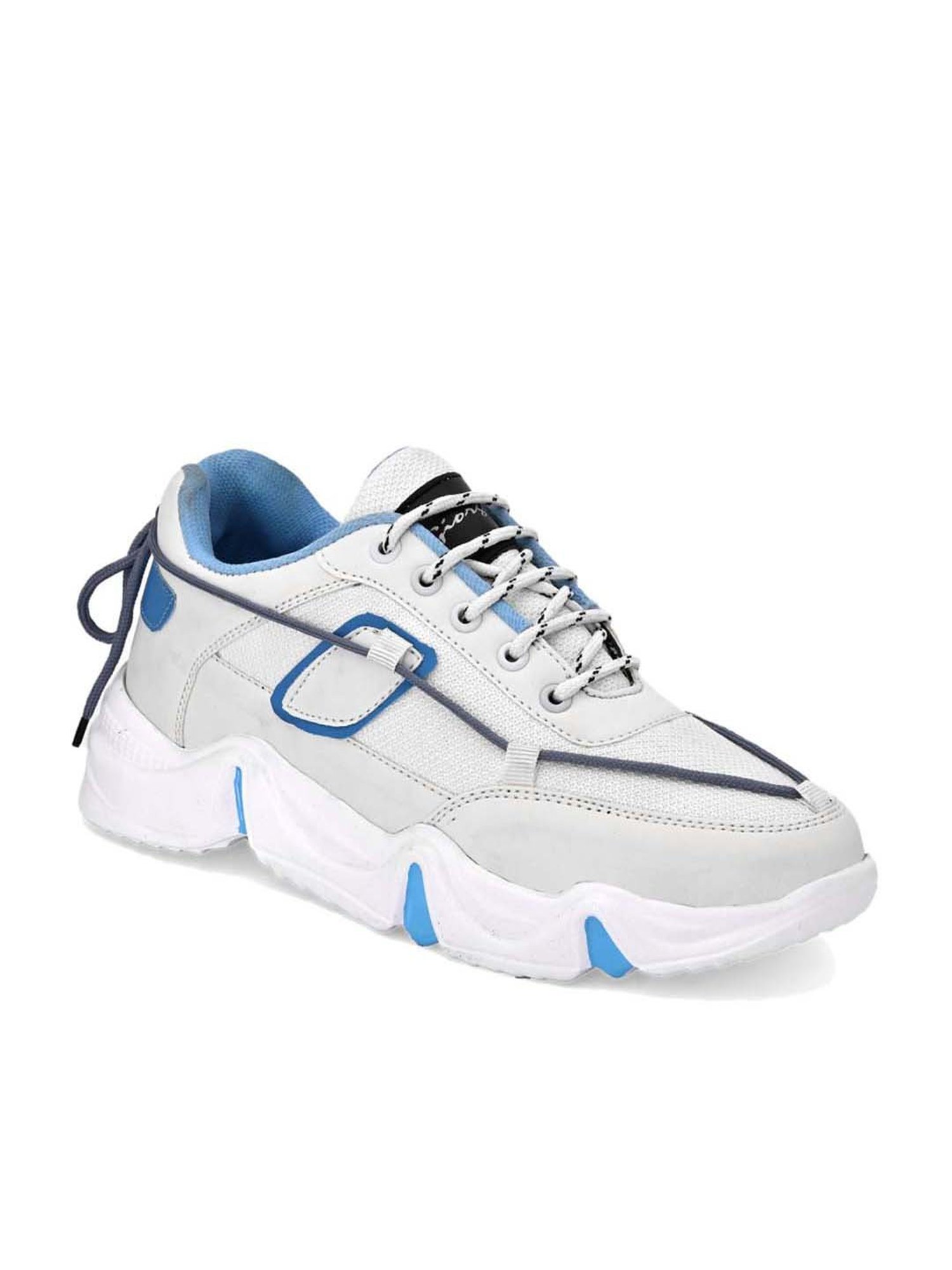 Giorgio Men's Pearl White & Blue Casual Sneakers