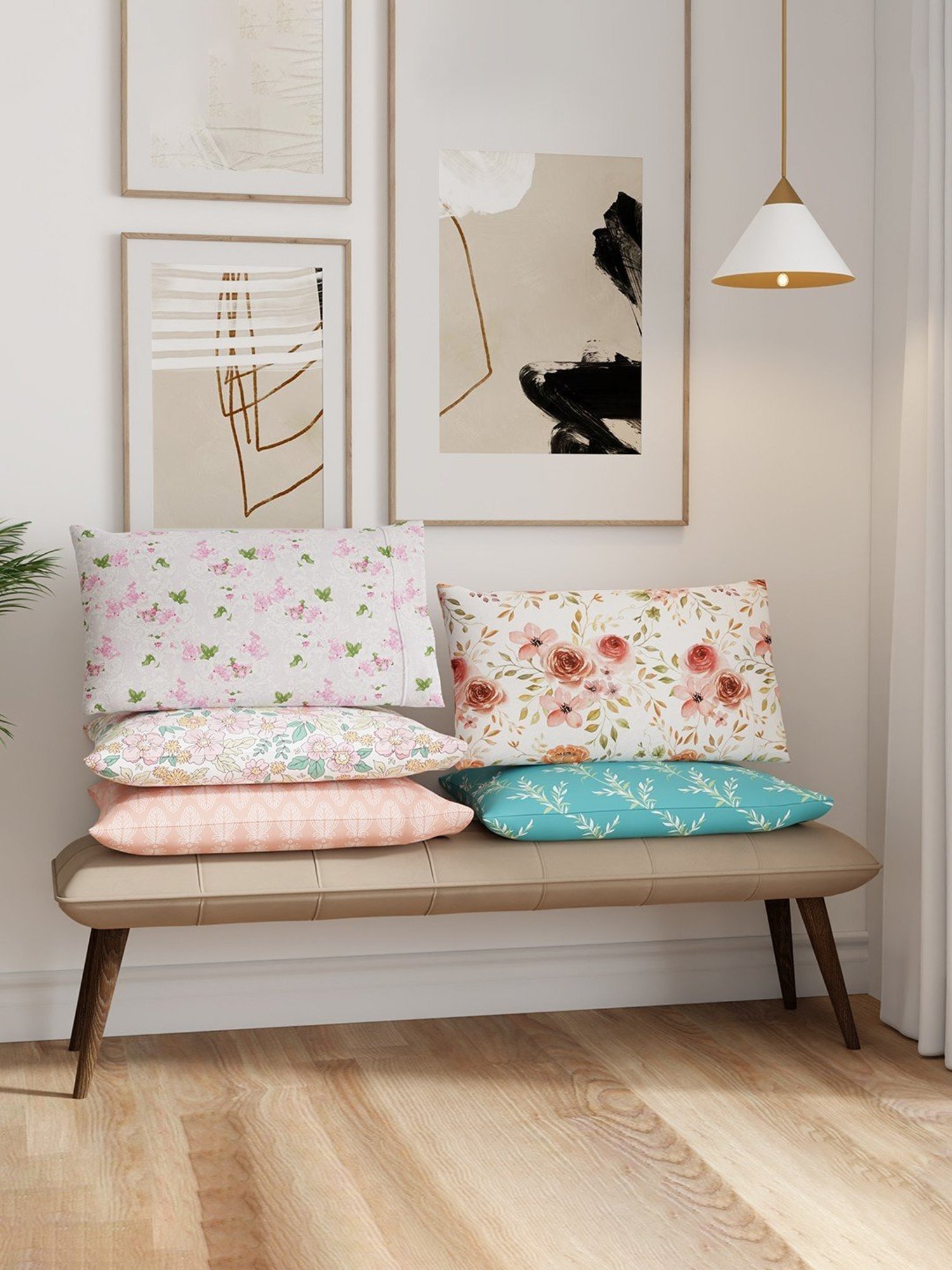 Layers Ivy Floral Pink Bouquet 125 GSM Microfibre Single Bed Sheet with 1 Pillow Cover