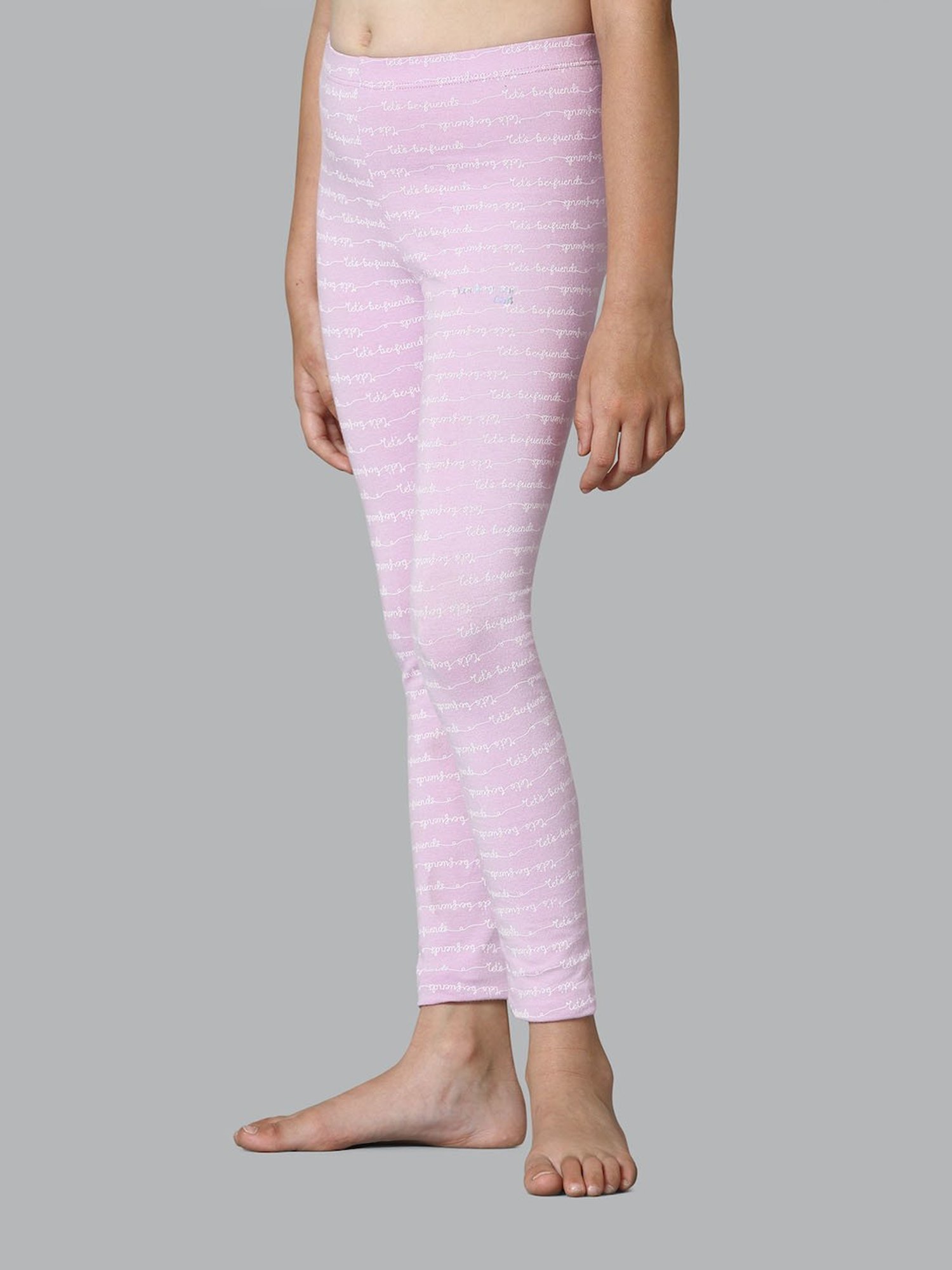 Pantaloons Junior Pink Cotton Embellished Leggings
