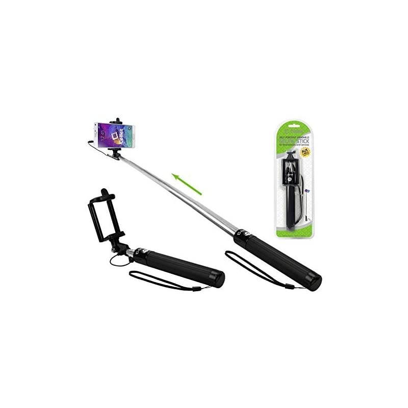 Selfie Stick Extendable Adjustable Compatible for Apple iPhone 66 Plus54Samsung Note 985 Galaxy S9S8S7S6A6J7J3 LG Stylo 432V40 ThinQMotorola Smart Phones and Cameras Black