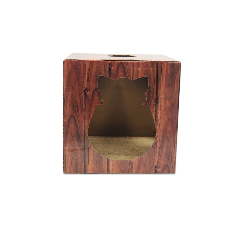 DoyenWorld Wood Funbox with Cat Scratcher Board