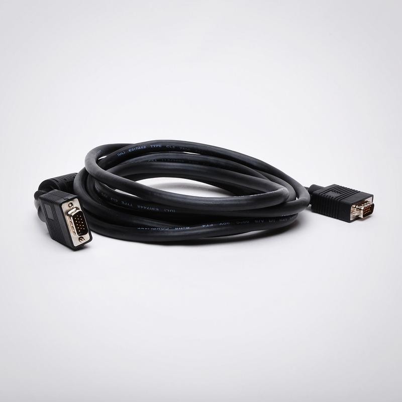 Firefold VGAF-10MM-BLK -10-Foot VGA/SVGA Male to Male Extension Double Shielded Cable with Dual Ferrites  - computer - switch or splitter with VGA female port -Male to Male  , Black (10 Foot, 3 Meter)