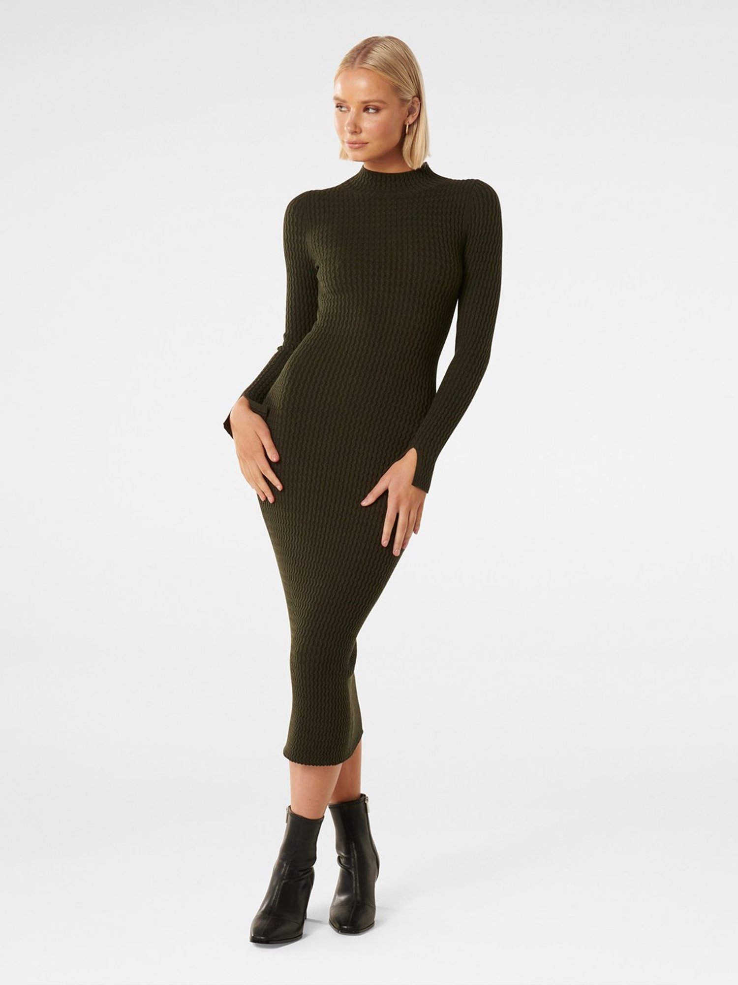 Forever New Georgia Textured Column Knit Dress
