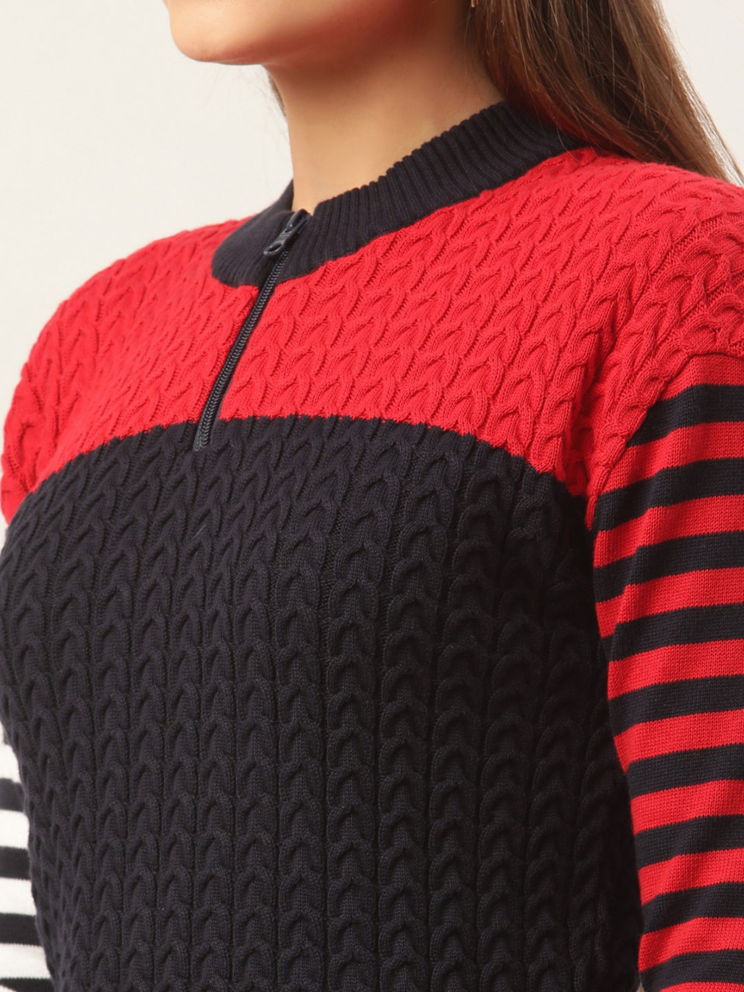 Elle Multicolor Round Neck Sweater