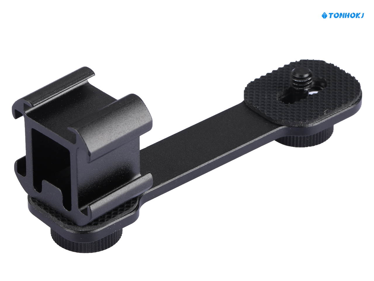 TONHOKJ Triple Cold Shoe Gimbal Microphone Mount Extenstion Bar, 1/4 inch Adapter Video Light Microphone Mount Compatible,Gimbal Stabilizer