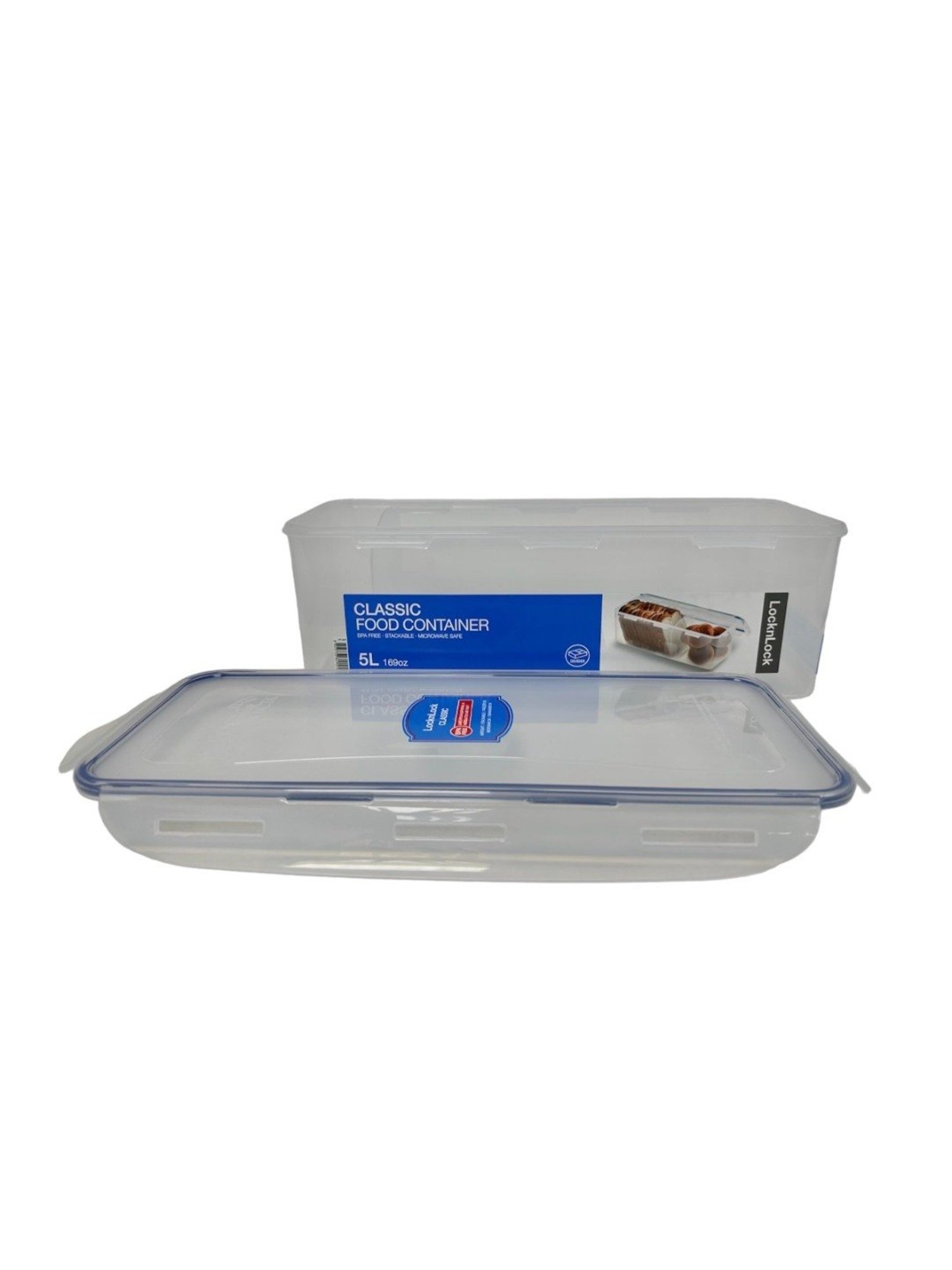 Lock & Lock Transparent Plastic Rectangular Bread Box with Divider