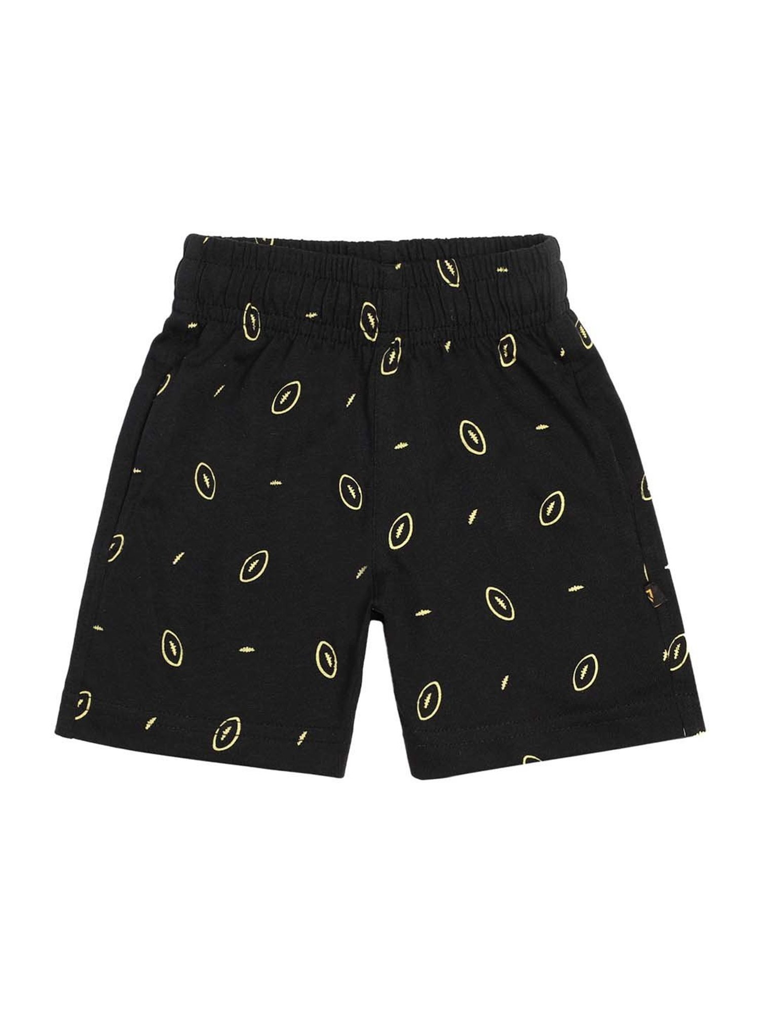 Proteens Kids Black Cotton Printed Shorts