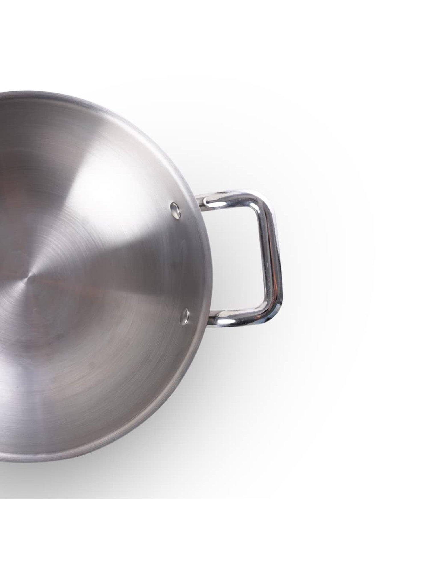 The Indus Valley Silver Triply Stainless Steel Induction and Gas Compatible 28 cm Kadhai (4 L)