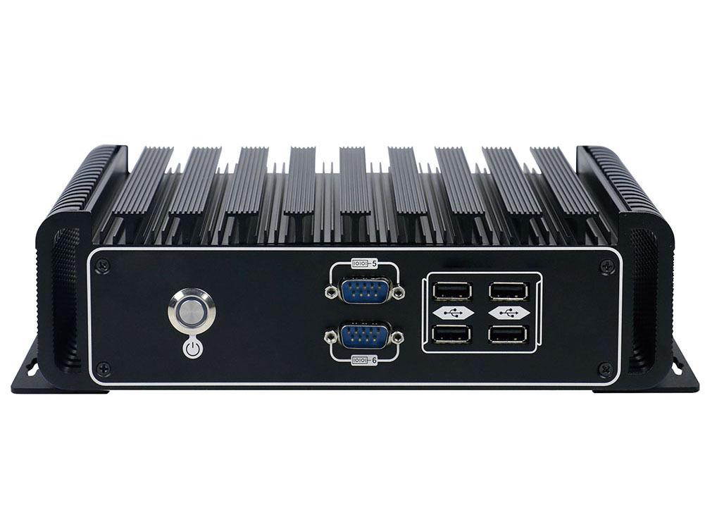 Fanless Industrial PC Rugged Computer IPC Mini PC Windows 10 Pro/ Linux with Intel Core I3 6100U 6 COM 2 Intel LAN 3G 4G WiFi Support SIM Slot 4G RAM 64G SSD Partaker I14