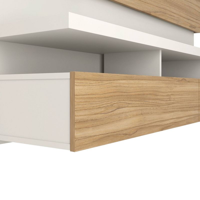 65" Brill Floating Entertainment Center Cinnamon/Off White - Manhattan Comfort