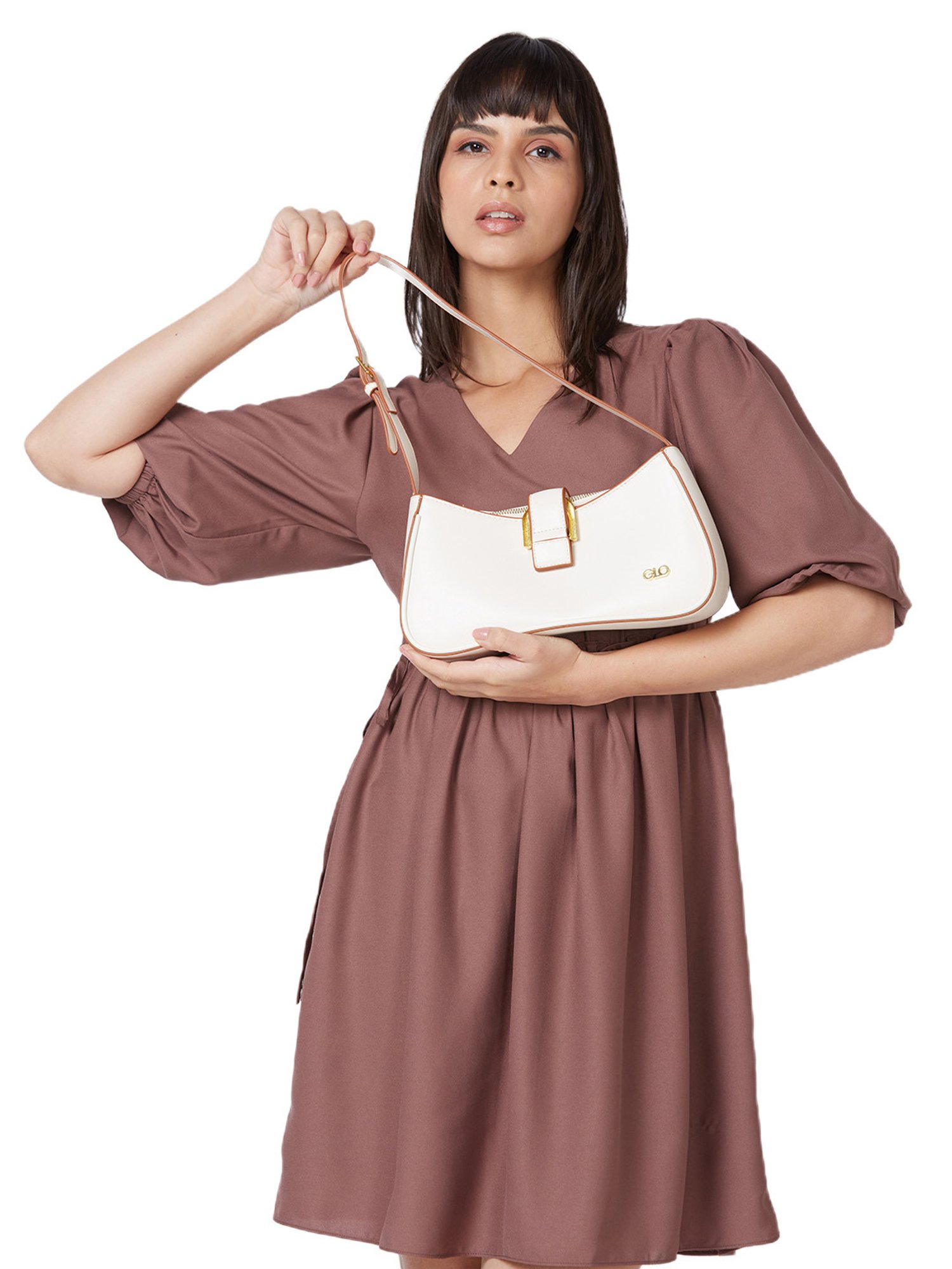 Globus Women White Solid Vegan Leather Handheld Bag