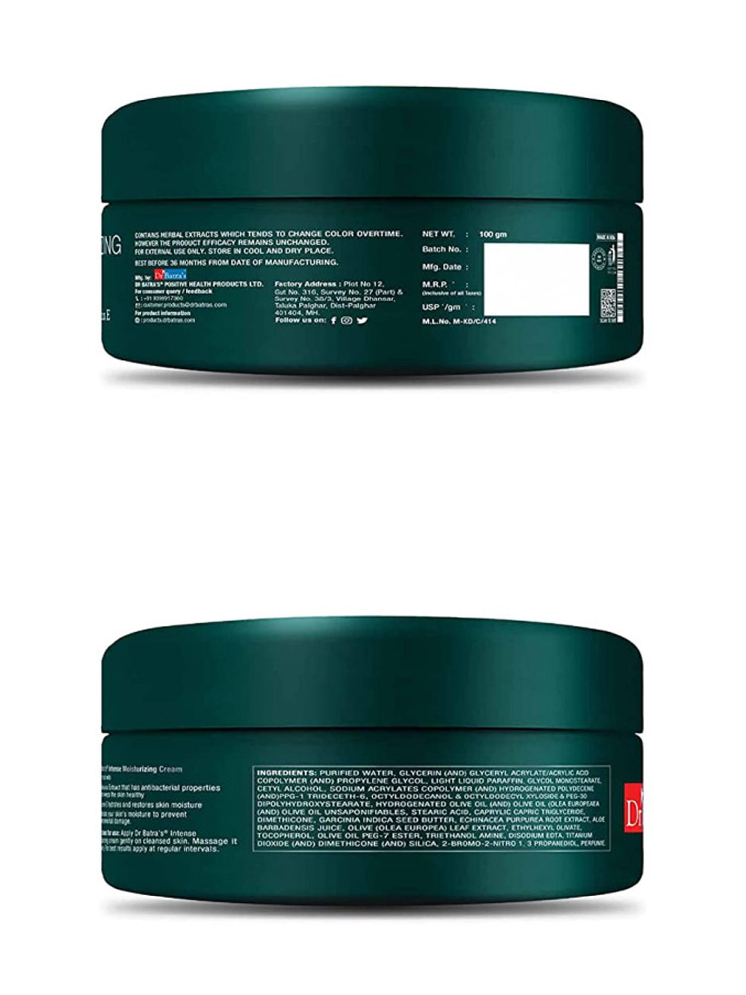 Dr. Batra's Intense Moisturizing Cream - 100 gm