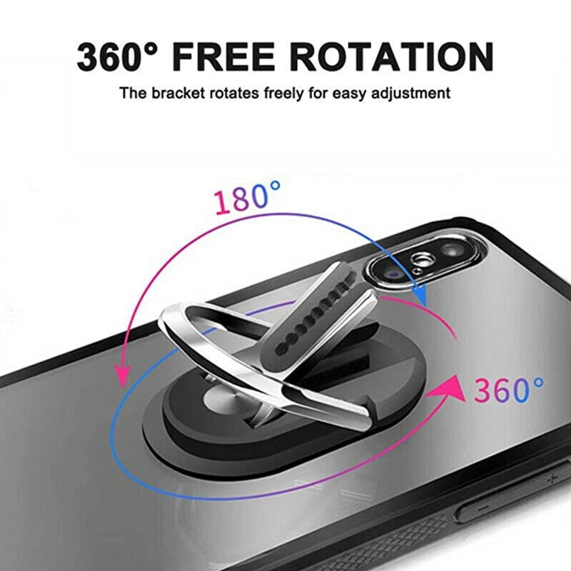 Phone Ring Holder, Multipurpose Mobile Phone Bracket Holder Air Vent Car Phone Mount Cell Phone Stand 360 Degree Rotation Cell Phone Accessories for Car Home (Silver)