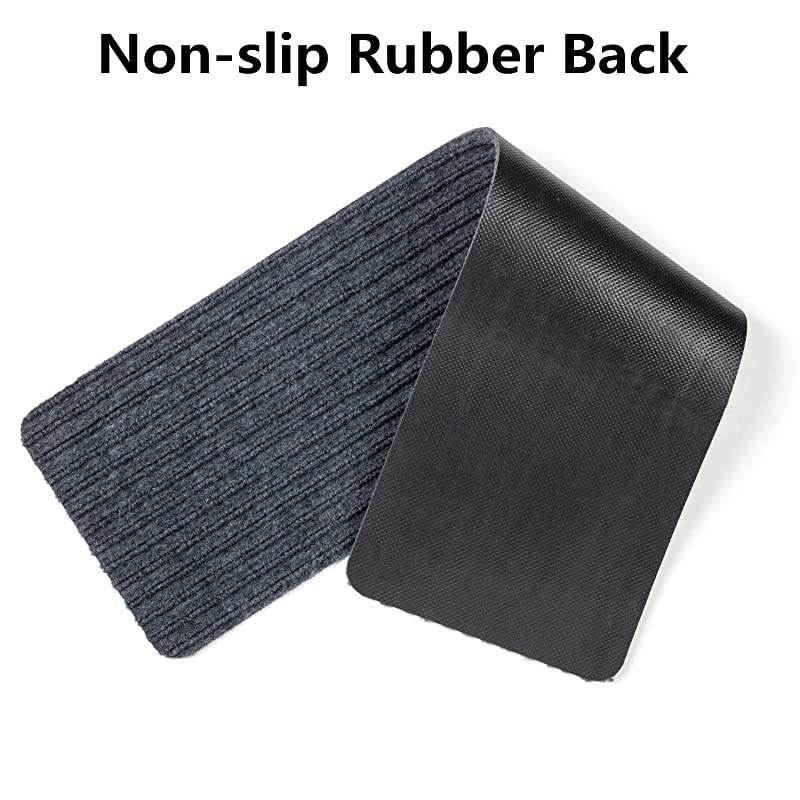 Pack8quotx 30quotNonSlip Stair Treads Carpet Indoor Anti Slip Stair Mats Skid Resistant Rubber Backing for Child ProofingPet SafetyElderly Safety Gray