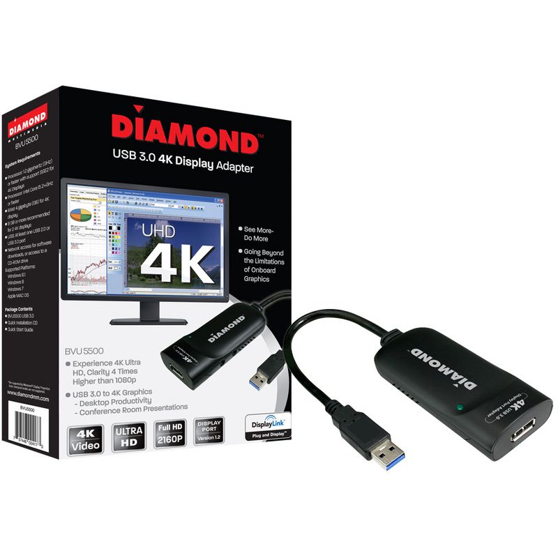 DIAMOND Multimedia USB 3.0 to Displayport 4K UHD Video Graphics Adapter - DisplayPort