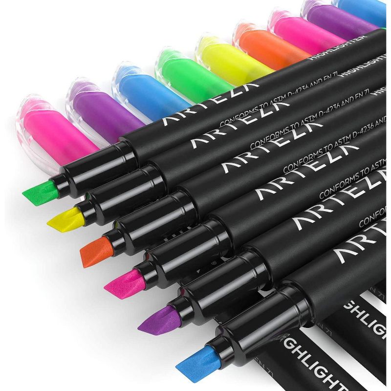 Arteza Highlighters, Narrow Chisel Tips, Alcohol-Based,  6 Assorted Colors - 30 Pack (ARTZ-8578)
