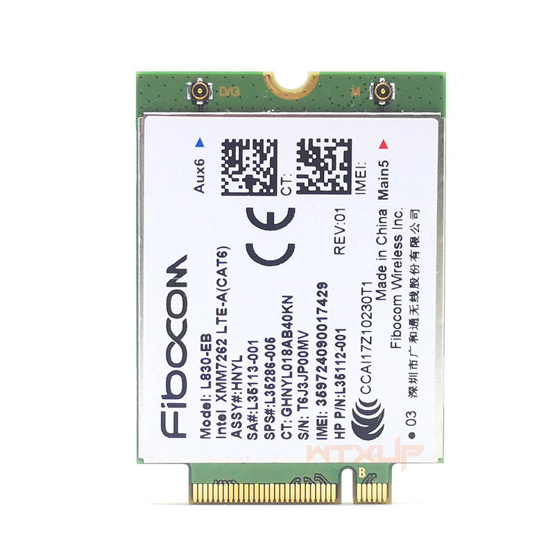Plugadget Fibocom L830-EB 4LTE WWAN Card For HP L35286-005 Intel XMM 7262 LTE-Advanced Cat6 300Mbps for 640 650 G5 840 846 850 G6 X360 830