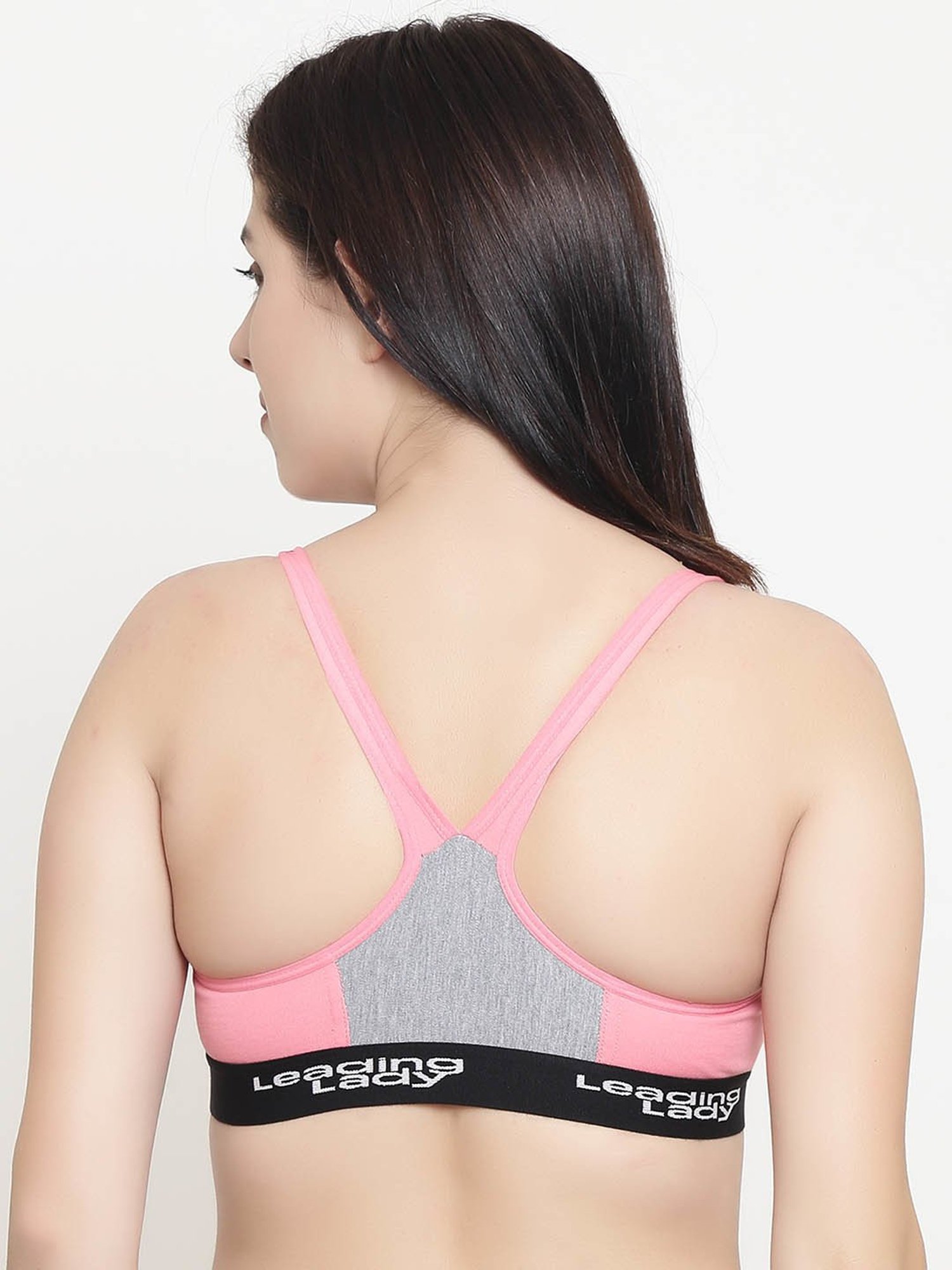 Leading Lady Pink Non-Wired Non-Padded Sports Bra