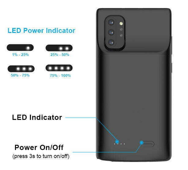 For  Galaxy Note 10+ 5G Battery Charger Case Power Bank Charging Pack